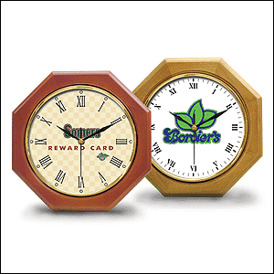  Luxurious wood logo wall clock