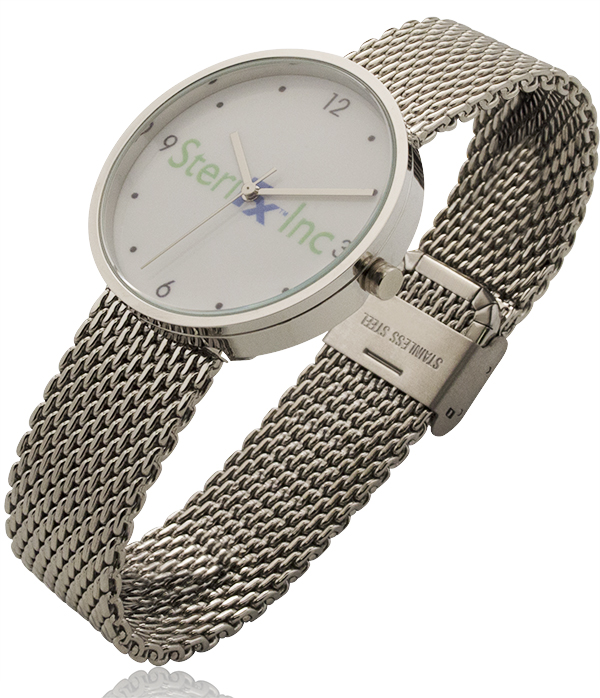 1.55 Inch Round Screen Watch with Stainless Steel Mesh Bracelet